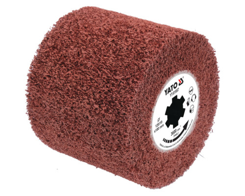Щітка-вал до шліфувально-брашувальної машинки YATO фіброва по металу, Ø= 120/19 мм, шир.- 100мм [20]