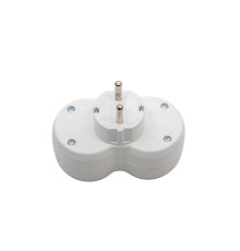 Вилка розгалужувальна електромережева ТМ VIROK на 2 гнізда 16А/250V з заземленням