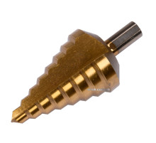 Свердло конічне ступінчасте титанове по металу YATO : Ø= 10-45 мм, HSS 4241, L= 100/75 мм [40]