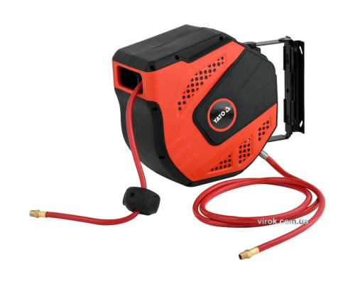 Шланг пневматичний ПВХ на котушці YATO з швидкоз'єдн. наконеч-ми 1/4", Ø=8мм, тиск- 20Bar, l=20м [2]