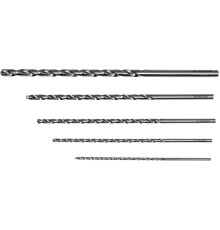 Свердла по металу довгі YATO: HSS, Ø= 3, 4, 5, 6, 8 мм, l= 150- 240 мм, 5 шт. [20/80]
