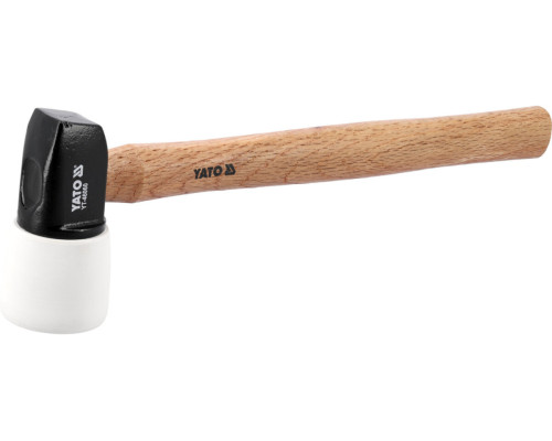 Молоток металлорезиновый YATO Ø= 65 мм x 125 мм, из деревьев. ручкой, m=1,3 кг, l=400 мм [6/12]