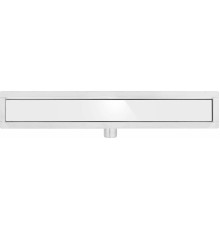 Трап підлоговий лінійний з нержавіючої сталі FALA WET-DRY WHITE GLASS; 80х 7х 2 см, сифон- 52 мм [6]