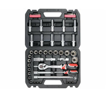 Набор головок торцевых и отверточных насадок YATO: квадрат 1/2", 1/4" с инструментами, 60 элем. [4]