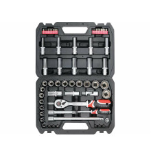 Набір головок торцевих і викруткових насадок YATO : квадрат 1/2", 1/4" з інструментами, 60 елем. [4]