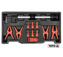 Затискачі для металевих і гнучких проводів YATO : 12 шт + кейс(DW)