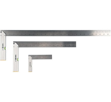 Уголки с уровнем VOREL : L=150/400/700 мм, метрическая и дюймовая шкала, алюминий+сталь, 3 шт [25/400]