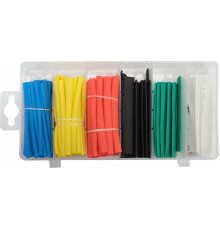 Кембрики термоусадочные до t=125°C YATO : разных размеров, 128 шт цветных [24]