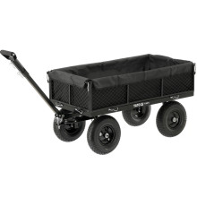 Візок присадибний з відкидн борт і чохлом на 4 колес YATO з повор дишлом, 130х59х25см, навант- 450кг