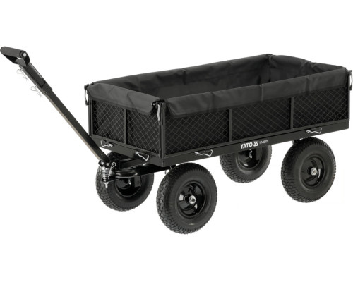 Візок присадибний з відкидн борт і чохлом на 4 колес YATO з повор дишлом, 130х59х25см, навант- 450кг