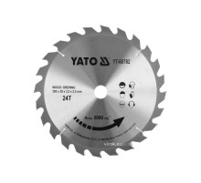 Диск пиляльний победітовий по дереву YATO: 305x30x3.2x2.2 мм, 24 зубці, R.P.M до 5000 1/хв [10]