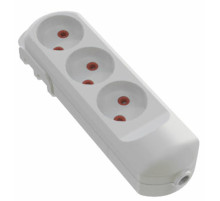 Колодка мережева VIROK: з 3 гніздами без заземлення