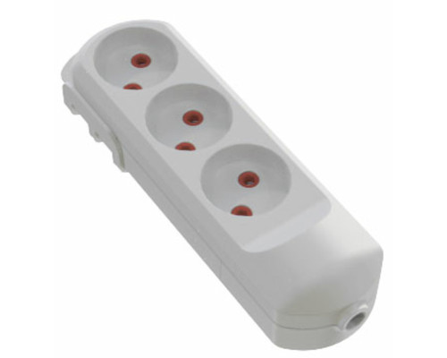 Колодка мережева VIROK: з 3 гніздами без заземлення