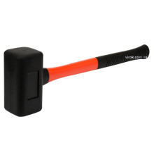 Молоток безінерційний YATO: з гумовим обухом 140х75х75 мм, m=2.4кг, скловолоконна ручка l=495 мм [2]