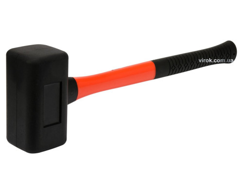 Молоток безінерційний YATO: з гумовим обухом 140х75х75 мм, m=2.4кг, скловолоконна ручка l=495 мм [2]