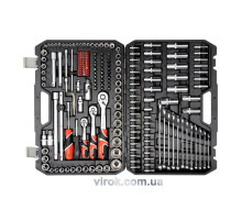 Набор торцевых головок YATO : квадрат 1/2", 3/8", 1/4" с инструментами, насадками. 216 шт.[2/42]