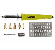 Паяльник-випалювач (по дереву) мережевий LUND: P=30Вт, макс. t= 400°C, з наконечниками, 11 елем.[15]