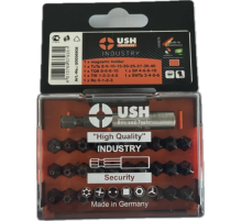 Набор отверточных насадок USH Industry : 1/4" с держателем, Torx, HEX, Spaner, Try-wing. Torq, 31 эл.