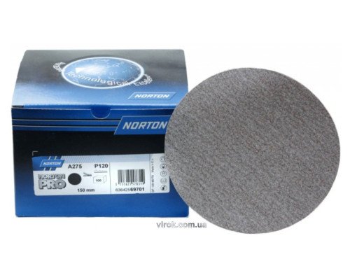 Круг шліфувальний з липучкою NORTON Pro-A275; Ø= 150 мм, Р 80 з наждачного паперу [100]