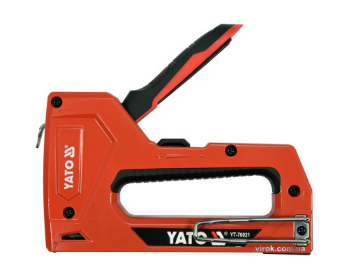 Степлер з регулятором сили до скоб і цвяхів YATO; скоби: 6-14х 11,3х 1,2 мм, цвяхи: 15х 1,2мм [6/24]