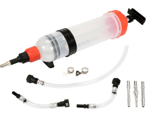 Шприц ручний для відсмоктовування технічної рідини YATO: 1,5 л, 2 універс. адаптери [20]