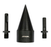 Свердло конічне для розколювання дерева VOREL, Ø= 45 мм h=95 мм з 2 шпинделями (SDS+ і 3-кутний) [4]