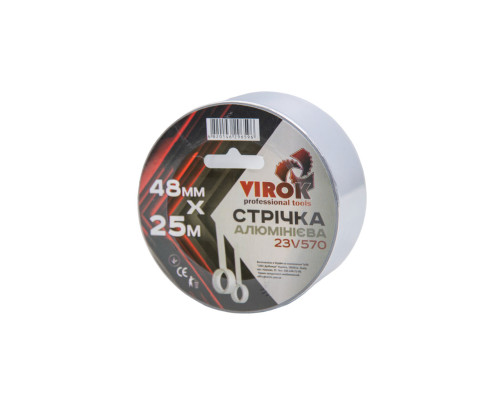Стрічка алюмінієва клейка VIROK 48мм х 25 м. х 40 мкм. [60]