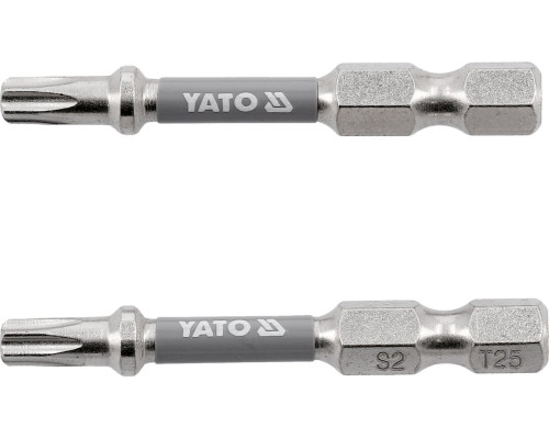 Насадка викруткова YATO TORX T25 х 50 мм. HEX 1/4", покрита нікелем, 2 шт.[10]