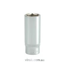 Головка торцева 6-гранна YATO : подовжена, квадрат 1/2", М= 23 мм, L=76 мм [12/60/120]