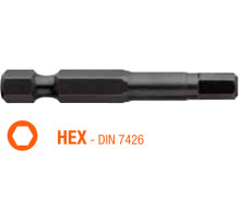 Насадка викруткова USH Industry "тонке жало" HEX SW 4 x 50 мм подовжена Уп. 5 шт.