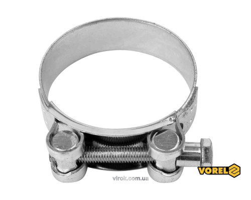 Хомут сталевий, з гвинтовим затискачем GBS W1 VOREL : Ø= 60-63/ 22 мм, оцинкований [100]