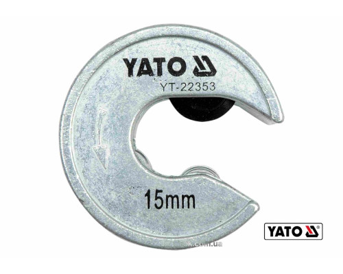 Труборіз YATO : для труб Ø= 15 мм, габарит Ø= 48 мм, алюміній /мідь /пластик. [10/50]