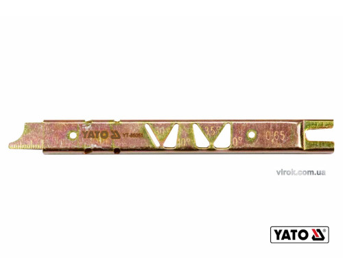Шаблон для заточ. обмеж. глибини зубів ланцюгів YATO 150х13х1мм, глиб.-0.65мм, кут 10°,30°,35° [200]