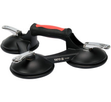 Присоски для монтажа стекла (алюминий) YATO: 3 чашки Ø= 125 мм, m= 190 кг, 345х 282х 7 мм [12/96]