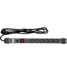 Подовжувач мережевий STHOR: l= 3 м, колодка- 6 гнізд і вмик, 3-жильний Ø=1,5 мм², з заземл. і захист