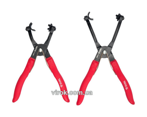 Полифункциональные щипцы для шлангов и хомутов YATO, l=217/254мм, наб. 2 шт. [6/24]