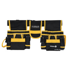 Пояс монтажника для інструментів VOREL з поліестеру; 6 кишень, 2 пересувні відсіки і стрічков захоп