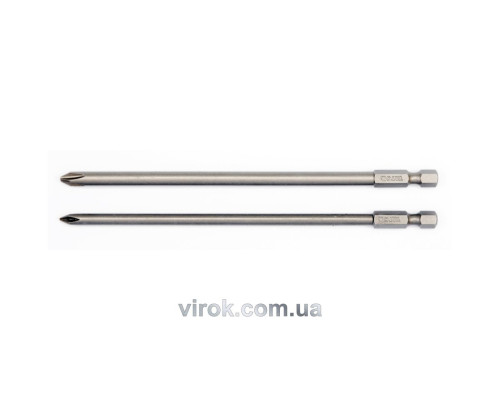 Насадка отверточная YATO: "Philips" PH1, PH2 x 150 мм, HEX 1/4". Набор 2 шт. [25/100]