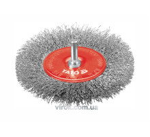 Щетка - крацовка YATO ПЛОСКАЯ Ø=100 мм со шпинделем [12/96]