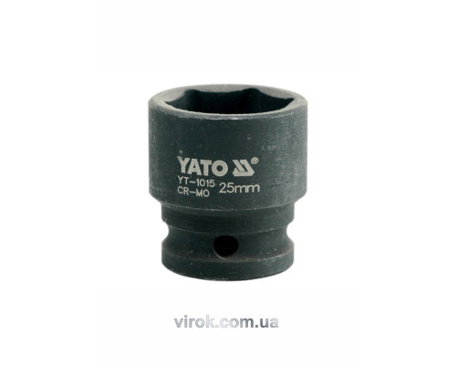 Головка торцева ударна 6-гранна YATO : квадрат 1/2", М= 25 мм, L= 43 мм [30/120]