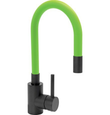 Змішувач води FALA "BLACK FLEXIBLE" для раковини з гнучкою зеленою лійкою(DW)
