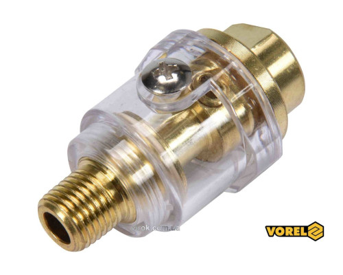 Маслянка для пневмоінструментів лінійна VOREL : 5 мл, 0.8 МПа, 1/4" [20/100]
