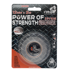 Стрічка автомобільна 2-стороння VIROK Power of strength; 12 мм х 2 м [30]