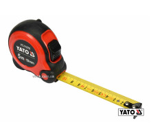 Рулетка YATO : L= 5м x 19мм, со стальной лентой, нейлоновым покрытием, двойной блокировкой [12/96]