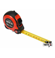 Рулетка YATO : L= 5м x 19мм, со стальной лентой, нейлоновым покрытием, двойной блокировкой [12/96]