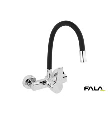 Змішувач води настінний "FLEXIBLE" FALA з гнучкою чорною лійкою [10]