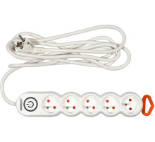 Подовжувач мережевий STHOR: l= 3 м, колодка з 5 гніздами і вмик, 3-жильний Ø=1,5 мм², з заземл [30]