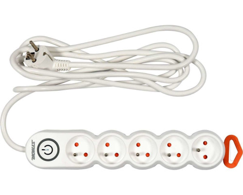 Подовжувач мережевий STHOR: l= 3 м, колодка з 5 гніздами і вмик, 3-жильний Ø=1,5 мм², з заземл [30]