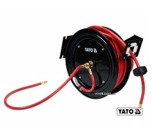 Шланг пневматичний ПВХ на котушці YATO з швидкоз'єдн. наконеч-ми 1/4" Ø=9.5мм, тиск- 20Bar, l=15м