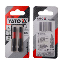Насадка викруткова YATO TORX T40 х 50 мм. HEX 1/4", хром-молібден, 2 шт.